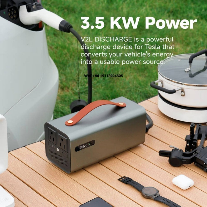 Outdoor Power Station - 3,5kW NACS V2L Ontlaadstation voor EV-voertuigen,