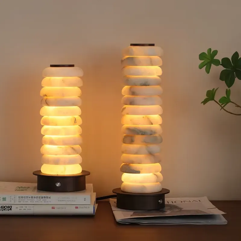 Solar Lamp - Luxe Spaanse marmeren bureaulamp van een