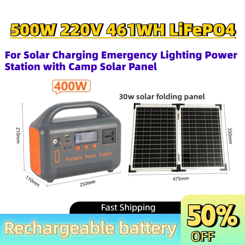 Solar Panel 200W - Draagbare upgrade 500W 220V 461WH LiFePO4