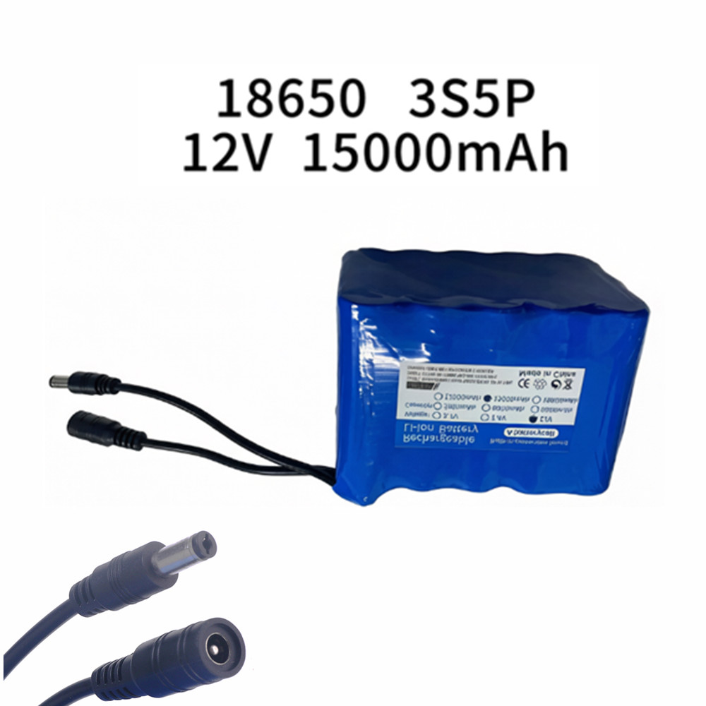 Lithium Battery 12V - Visserijbatterij 12v 3S5P 15Ah Draagbare 12V